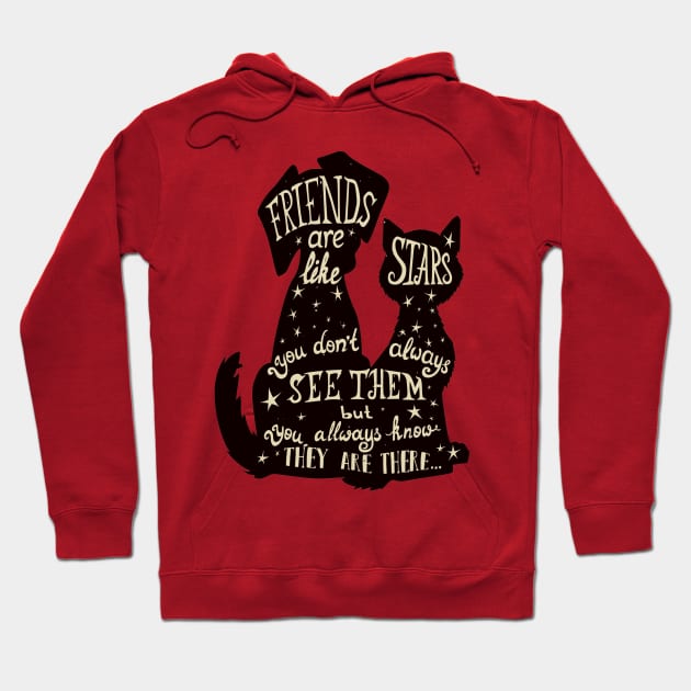 Friends are like stars Hoodie by xjona